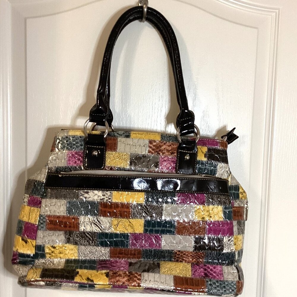 Kimbel Women’s Purse Shoulder Bag Handbag Vinyl Multicolor Y2K Retro